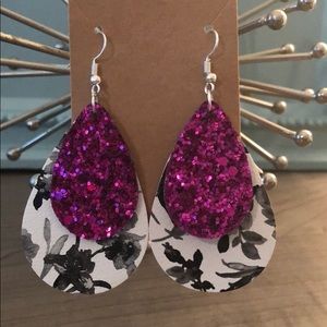 Stylish Faux Leather Teardrop Earrings - $10